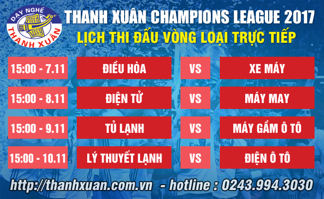 Bốc Thăm chia bảng THANH XUÂN Champions League 2017